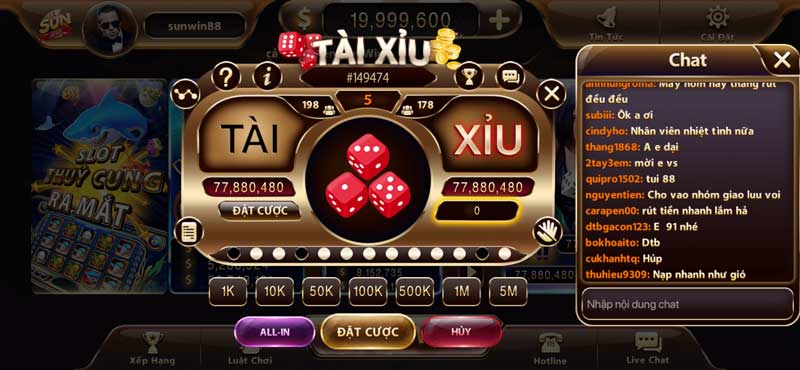 Luật chơi tài xỉu Sunwin siêu đơn giản